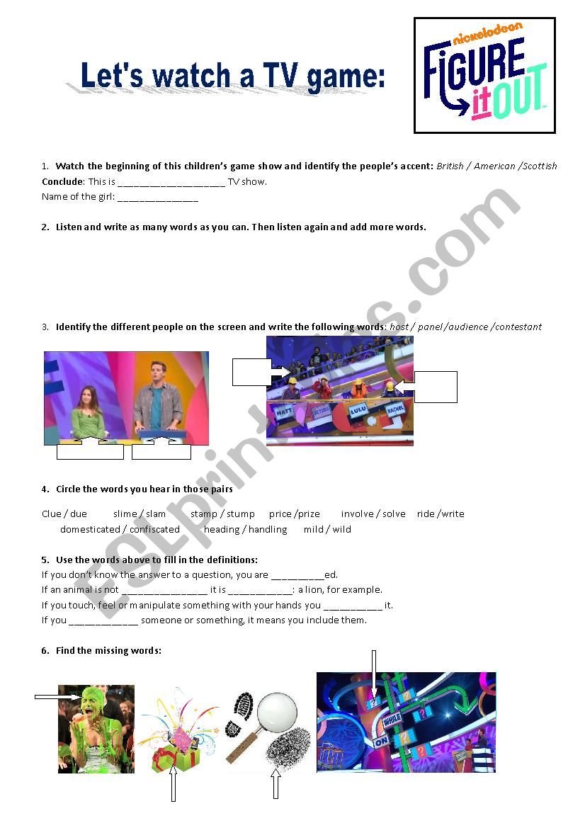Figure it out worksheet