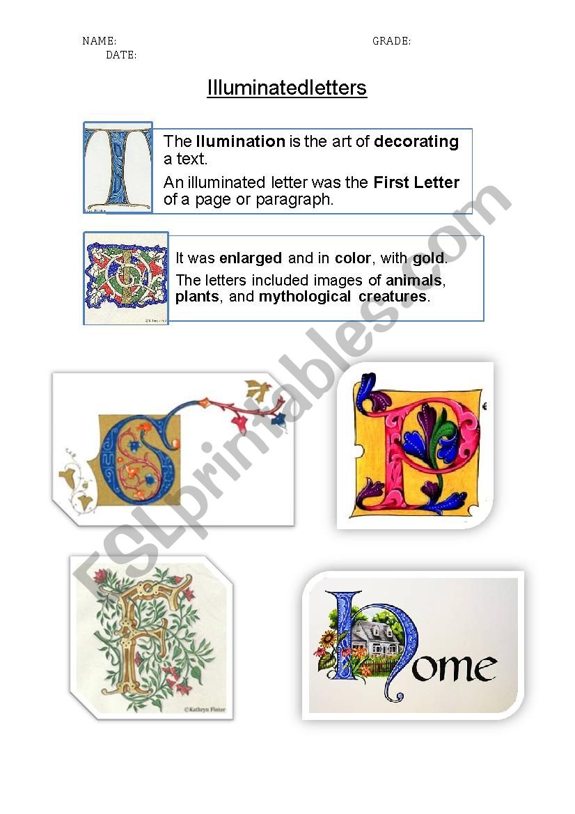 What are the Illuminations? worksheet