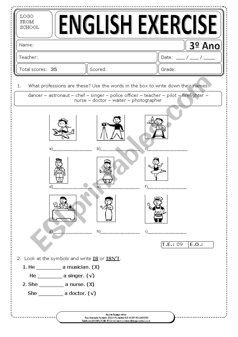 Jobs, personal pronouns, to be