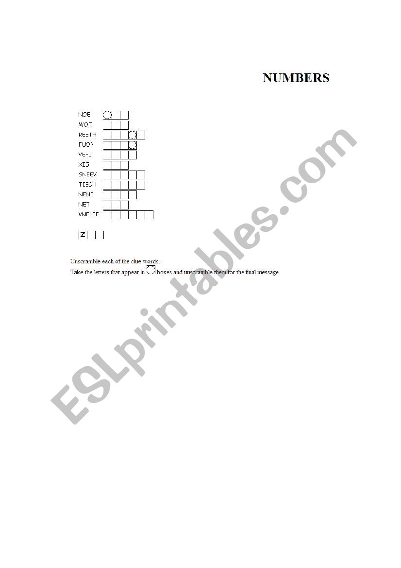 puzzle worksheet