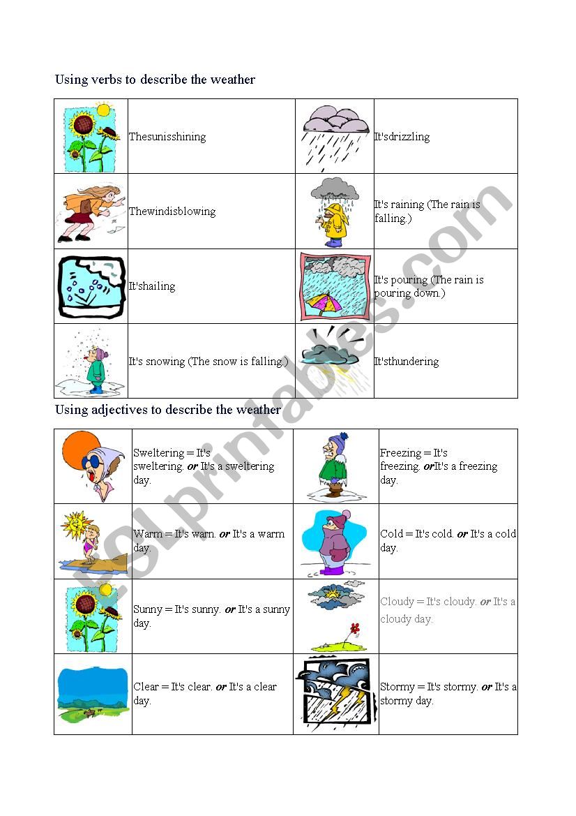 Weather worksheet