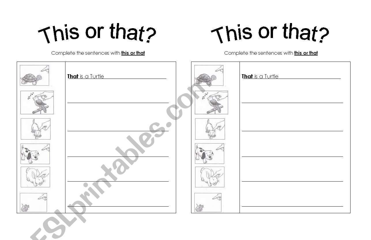 Demonstrative Adjectives worksheet