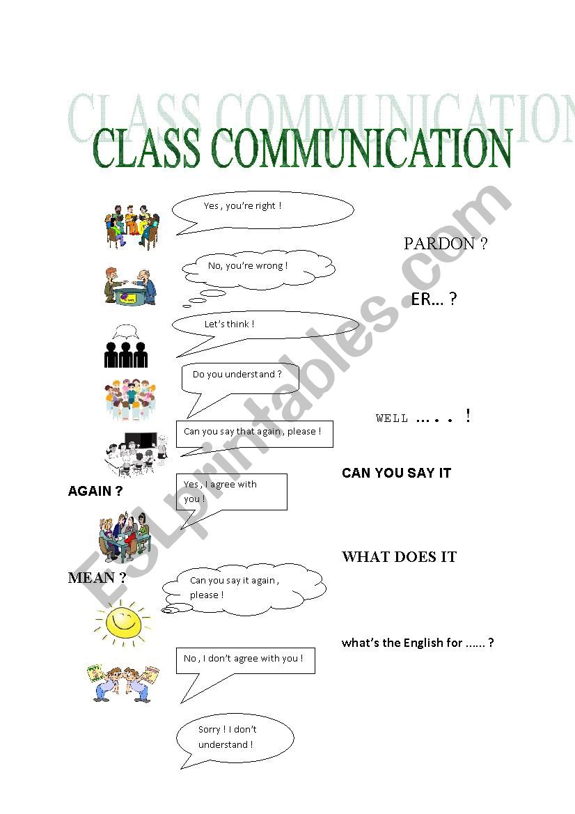 CLASS COMMUNICATION worksheet