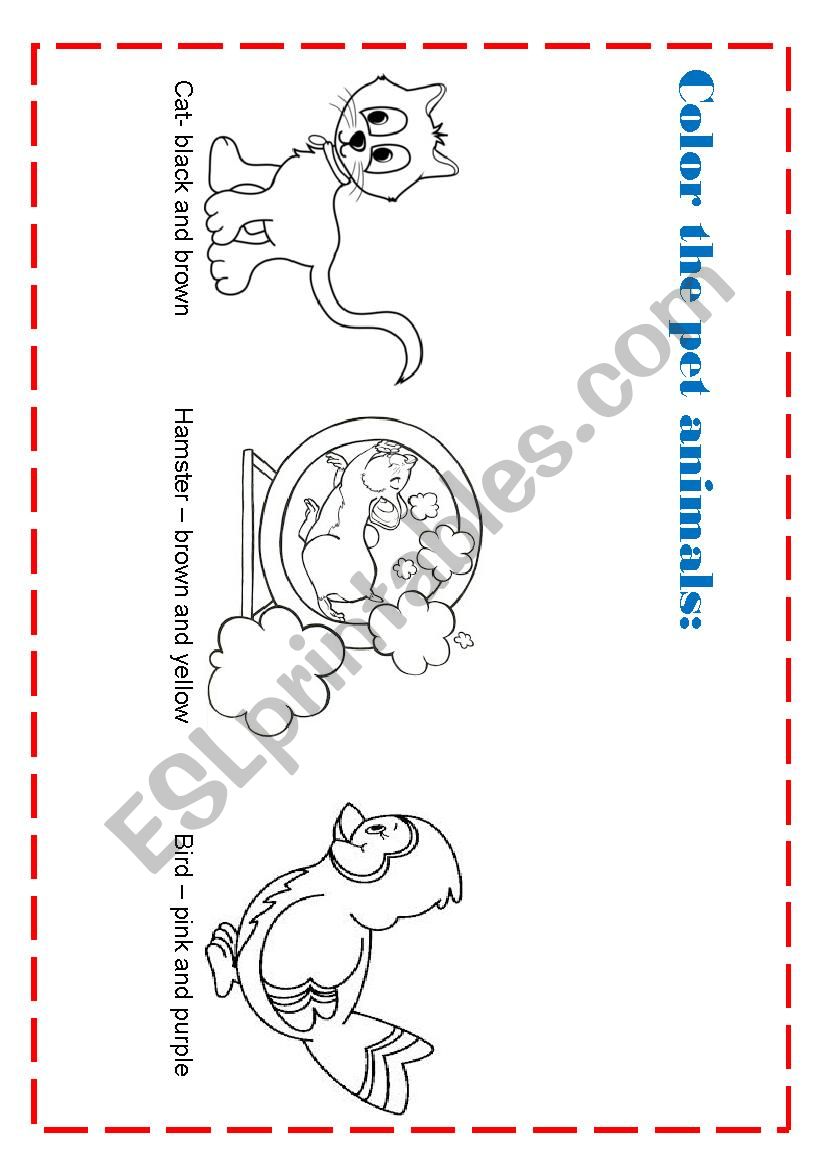 Animals and colors worksheet