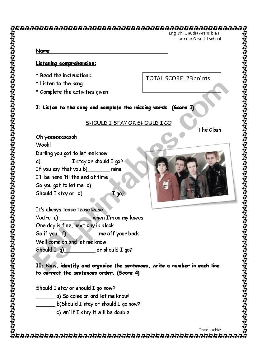 Listening Comprehension worksheet