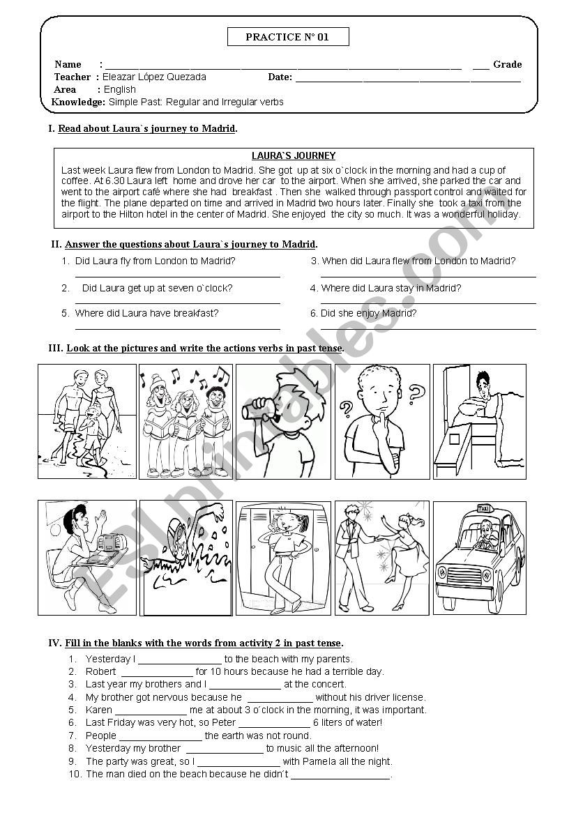 The Simple Past  worksheet