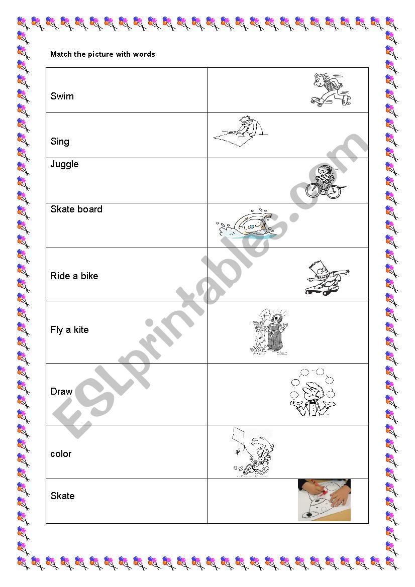 Match the pictures worksheet
