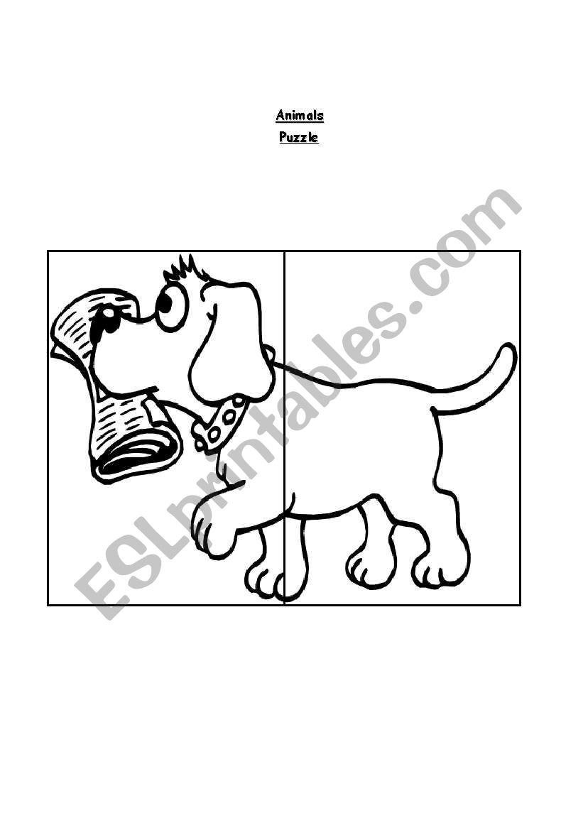 animals puzzle worksheet