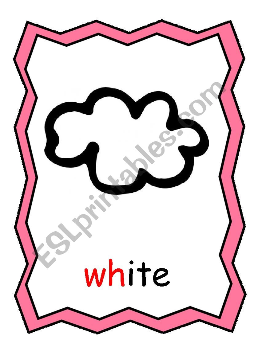 Phonic WH Flash Card worksheet