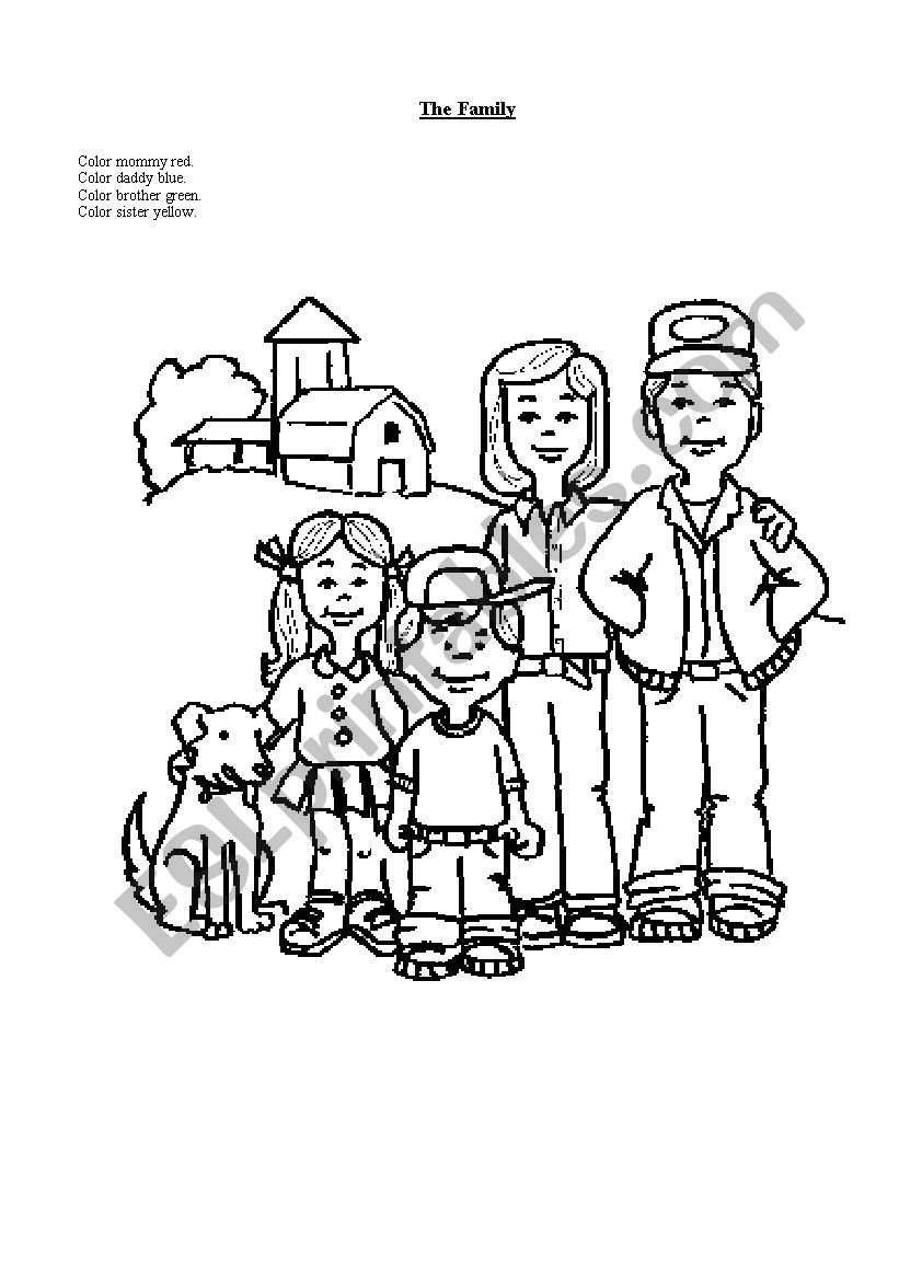 the family - coloring worksheet