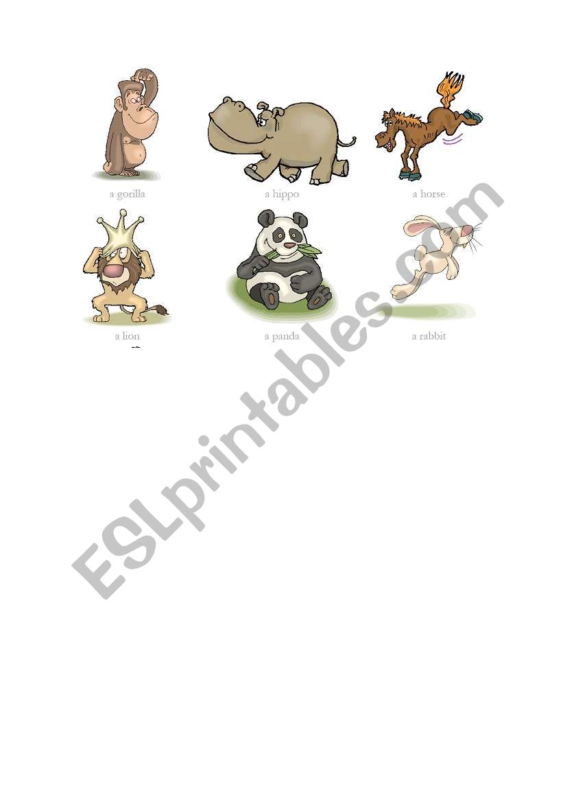 Animals worksheet