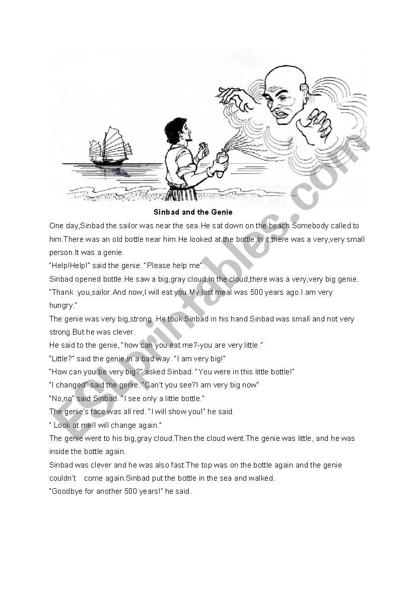 Sinbad and the Genie   worksheet