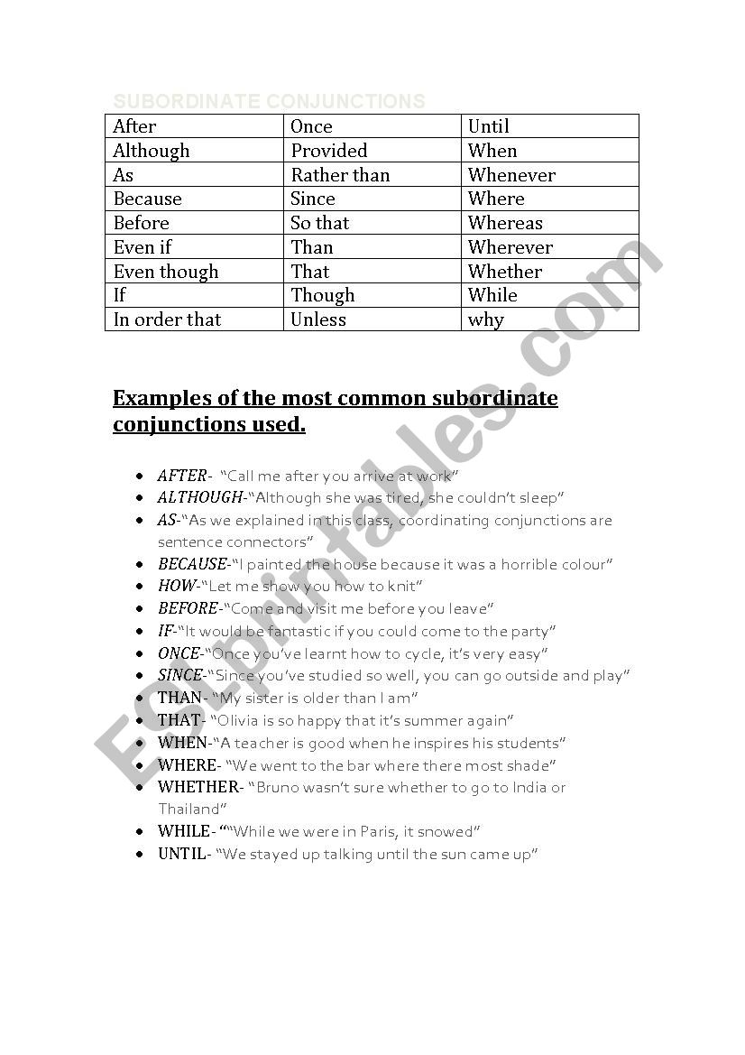 subordinate-conjunctions-esl-worksheet-by-soumaya1991