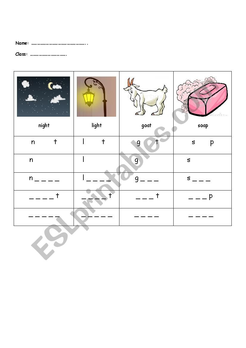 oa and igh sound worksheet