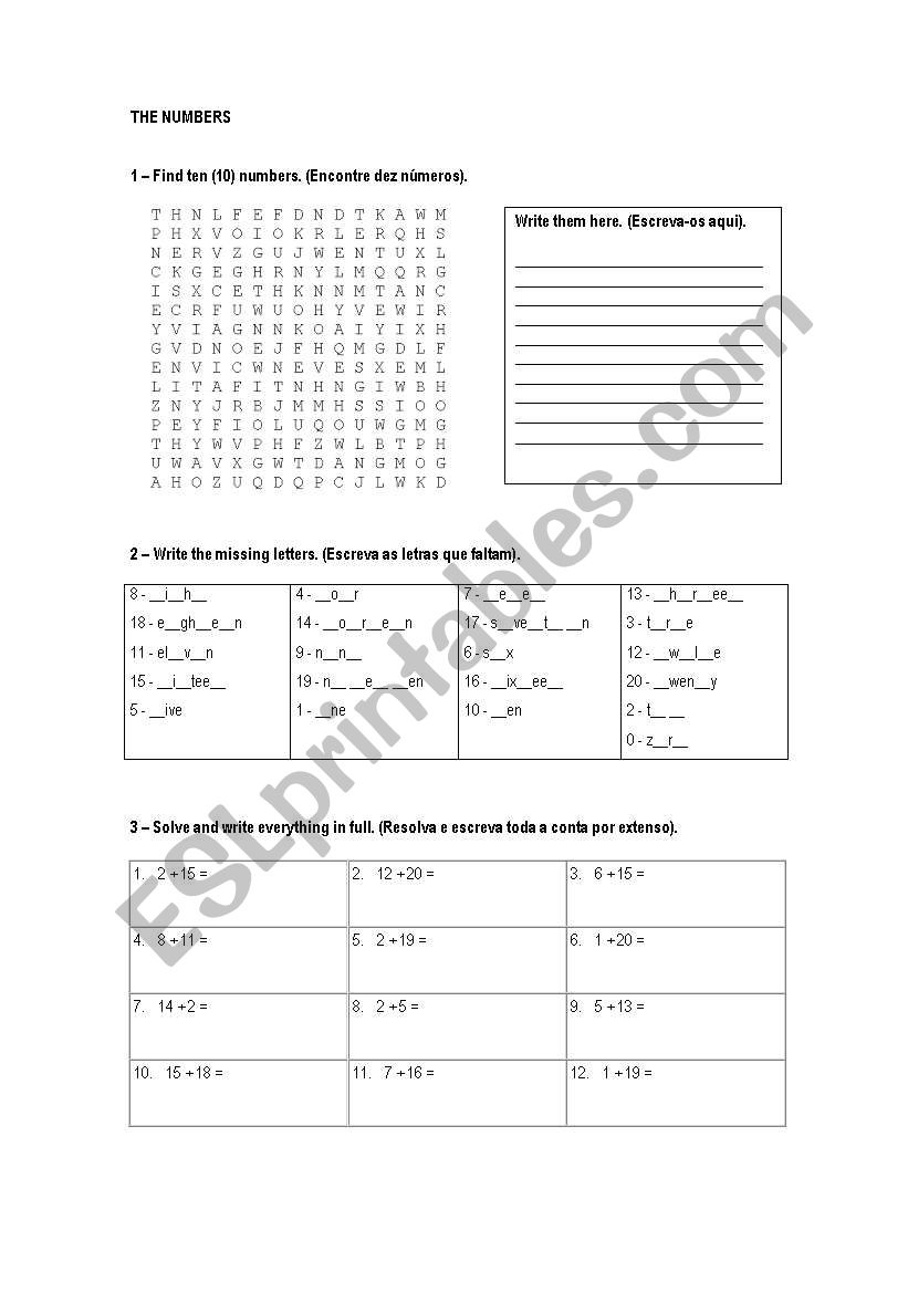 The Numbers worksheet