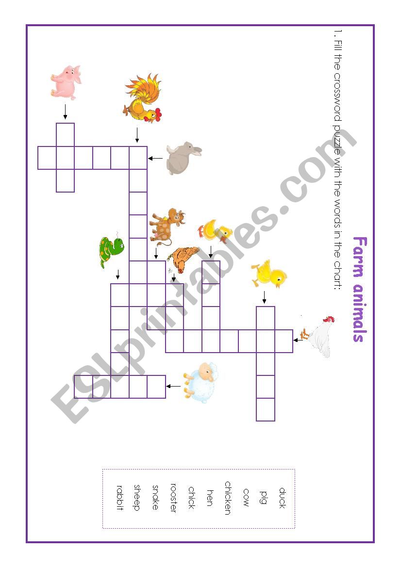 Farm animals worksheet