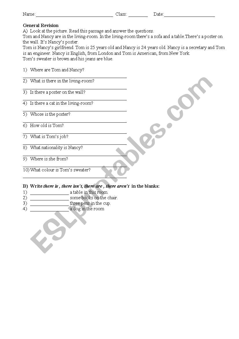 General Revision worksheet