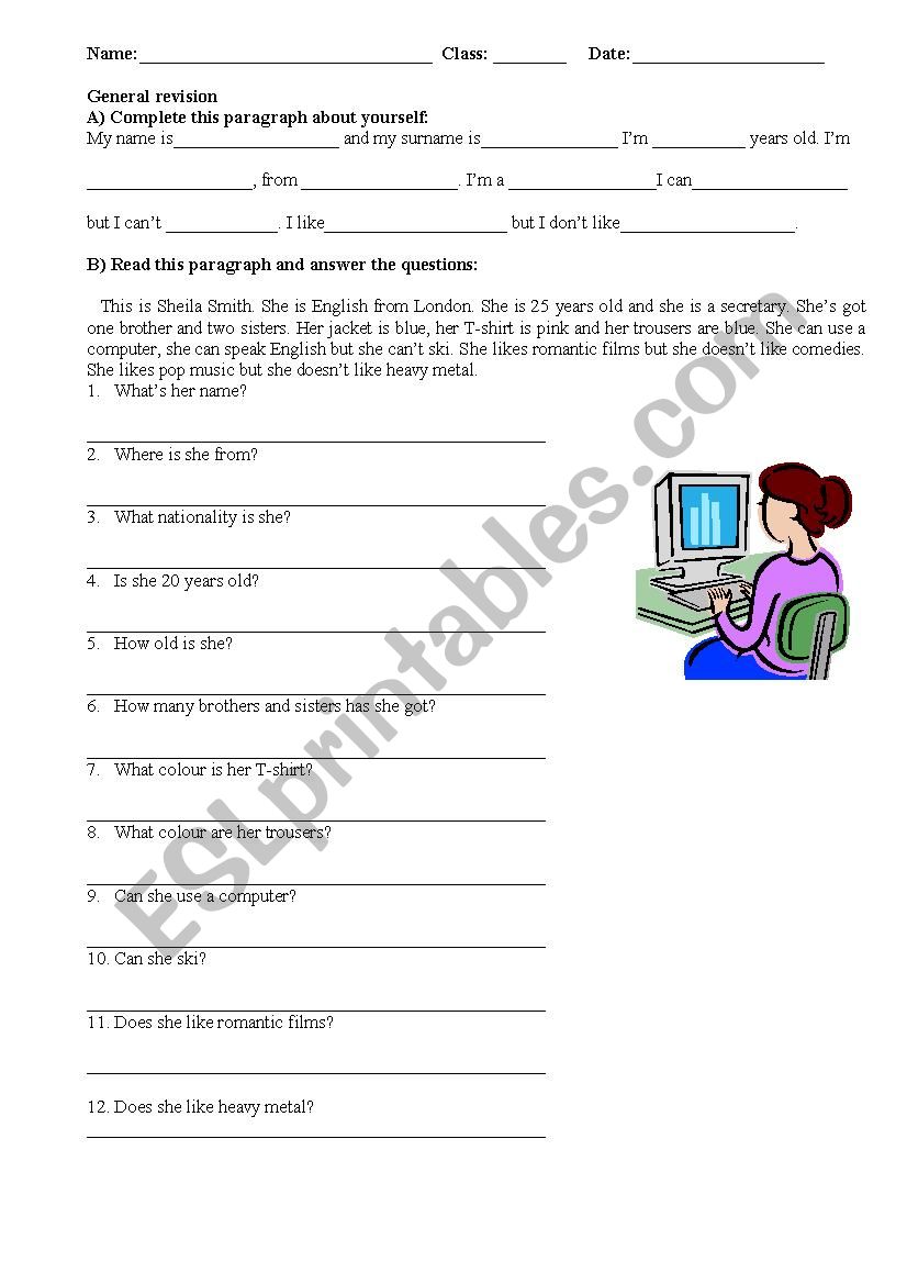 General Revision worksheet