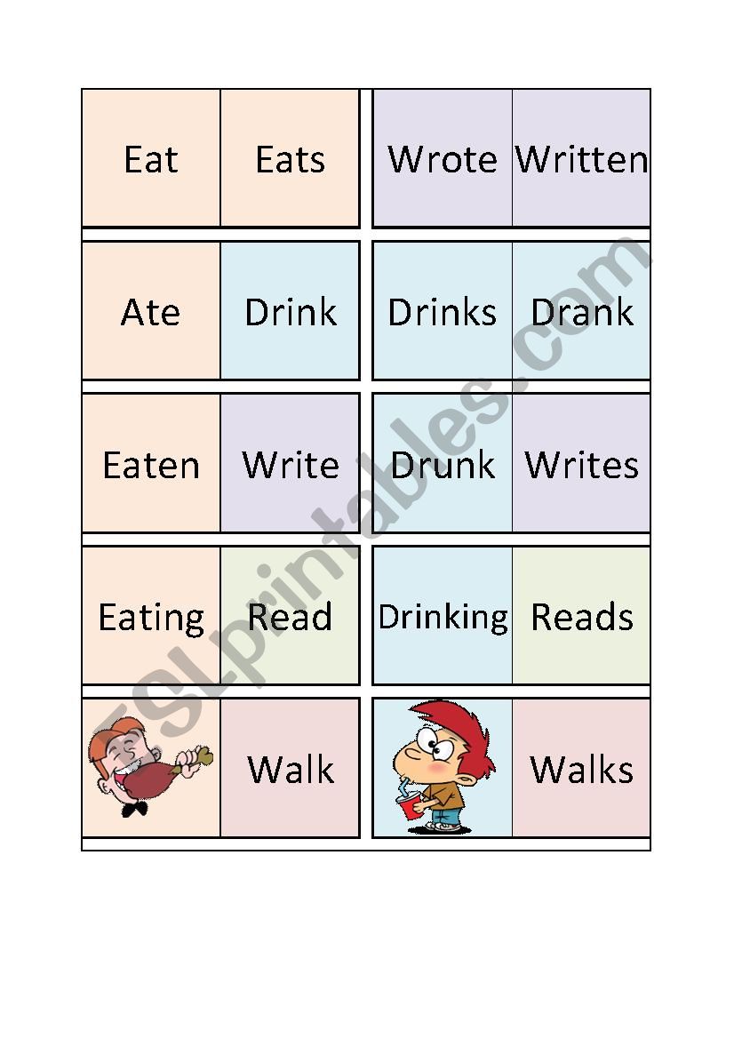 Verb Domino worksheet