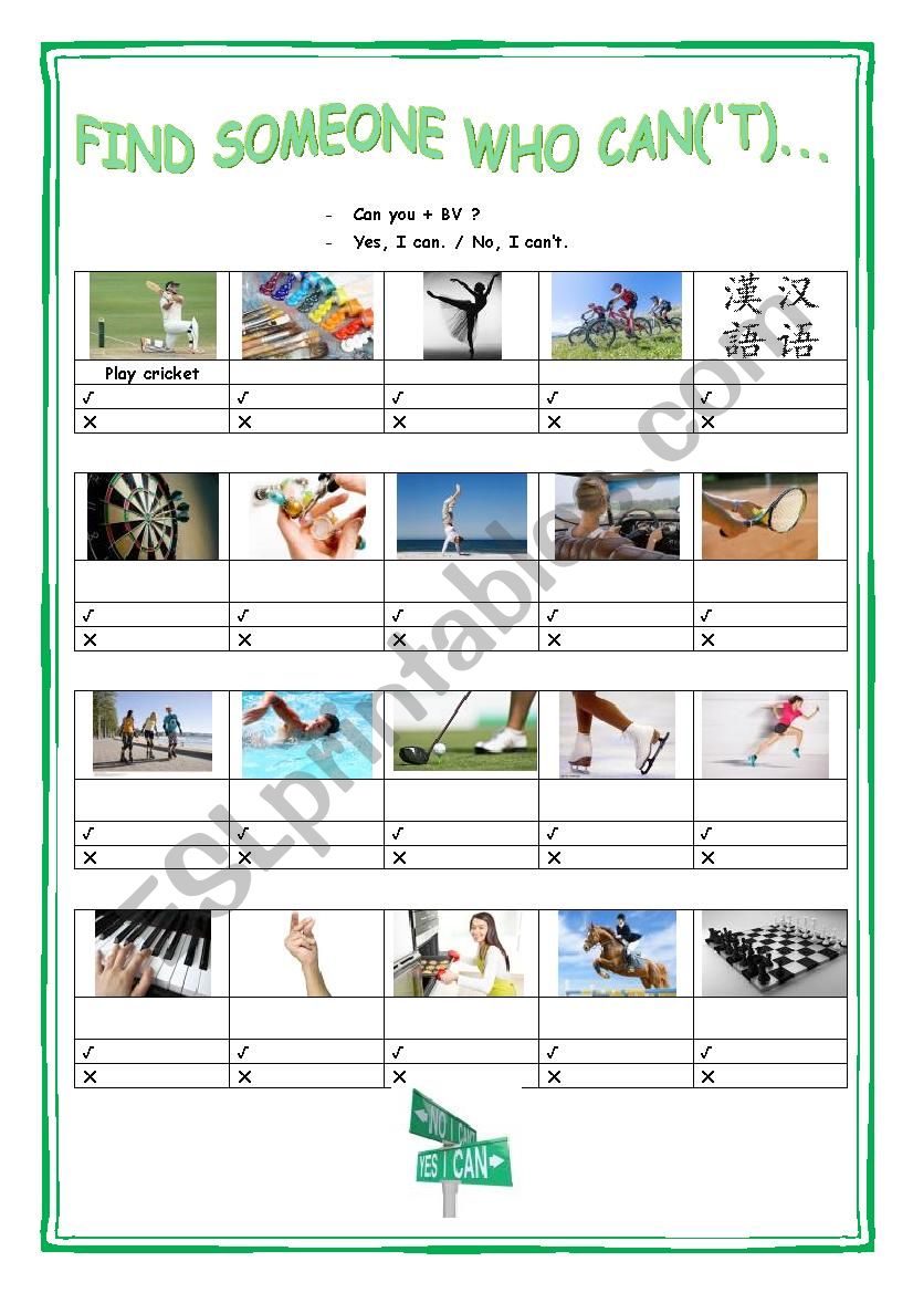 Find someone who can(Â´t)... !