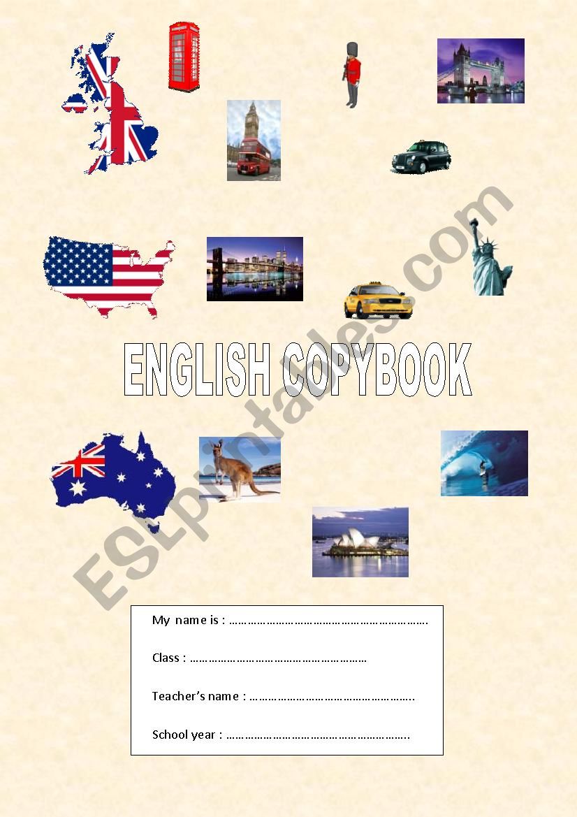 copybook front page worksheet