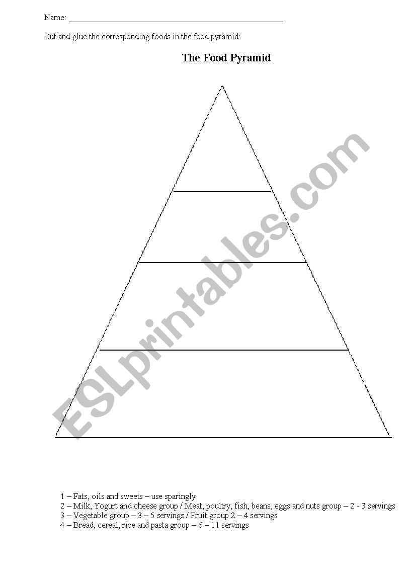 The food pyramid worksheet