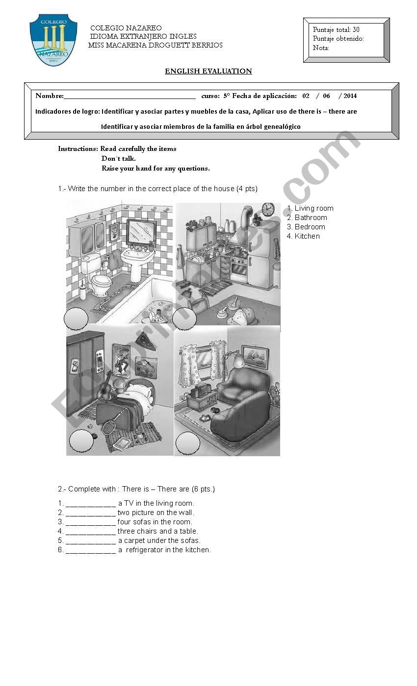 parts of the house and family 