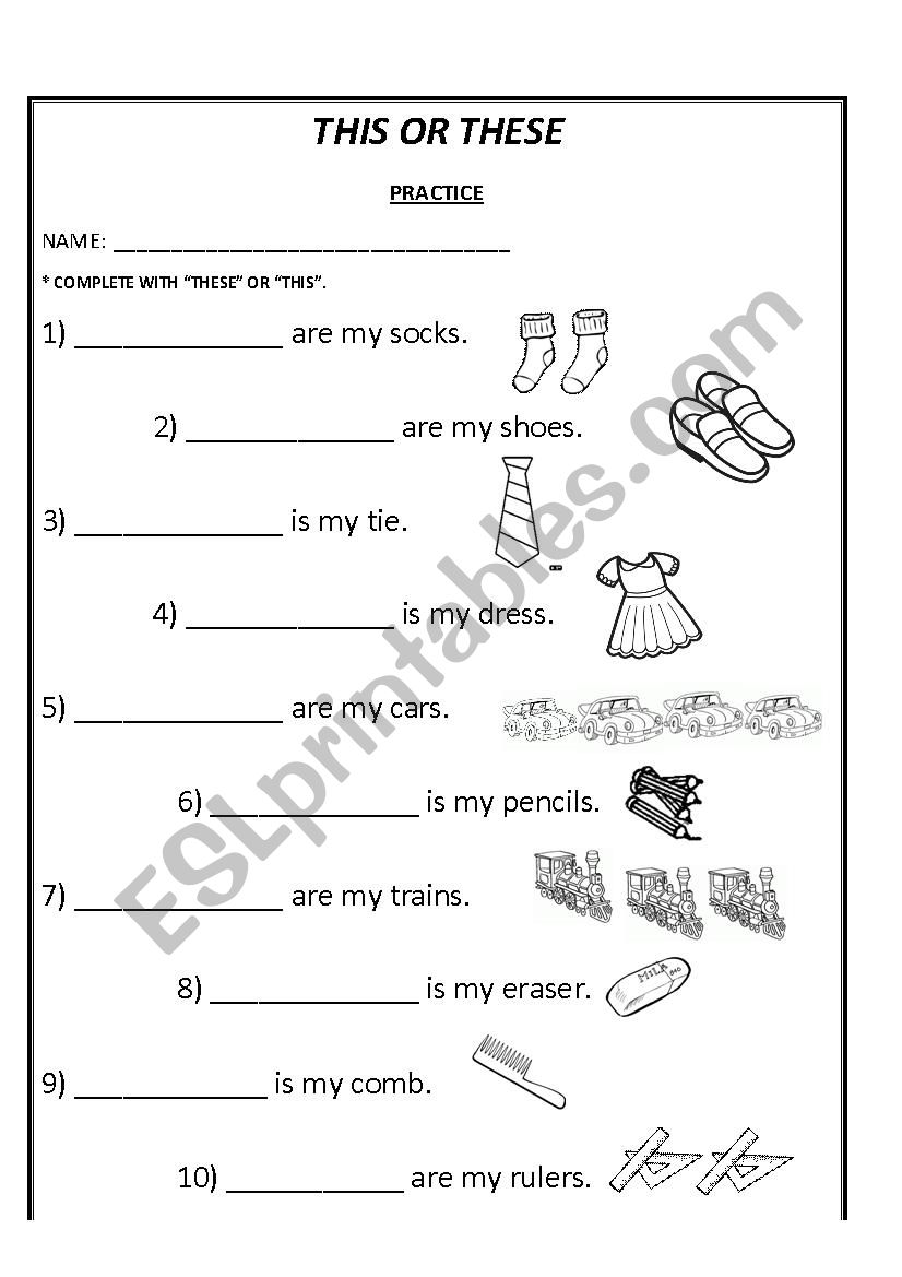 this - these worksheet