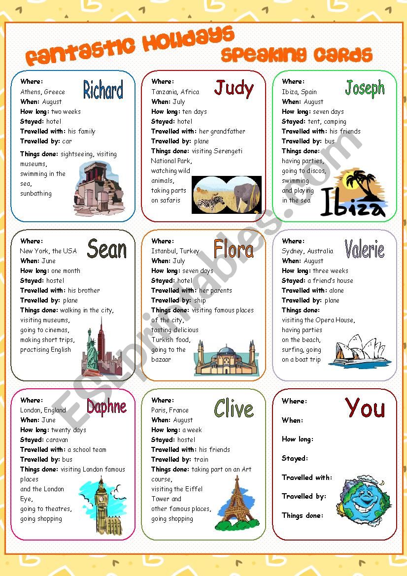 Fantastic Holidays (speaking cards)