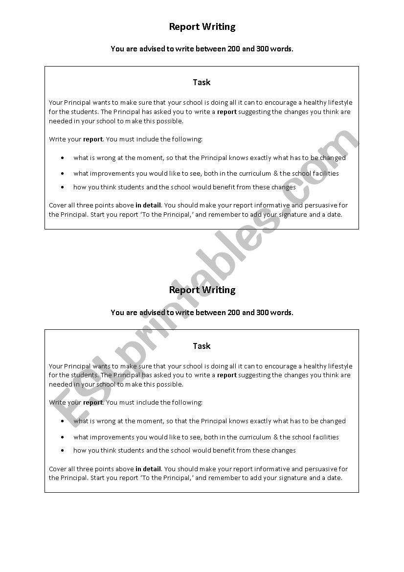 report writing questions class 12