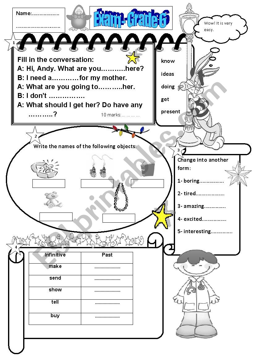 a test worksheet