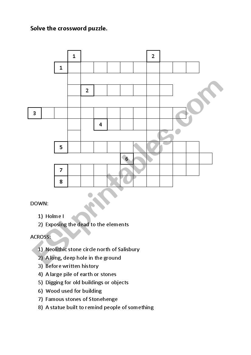 Crossword Puzzle worksheet