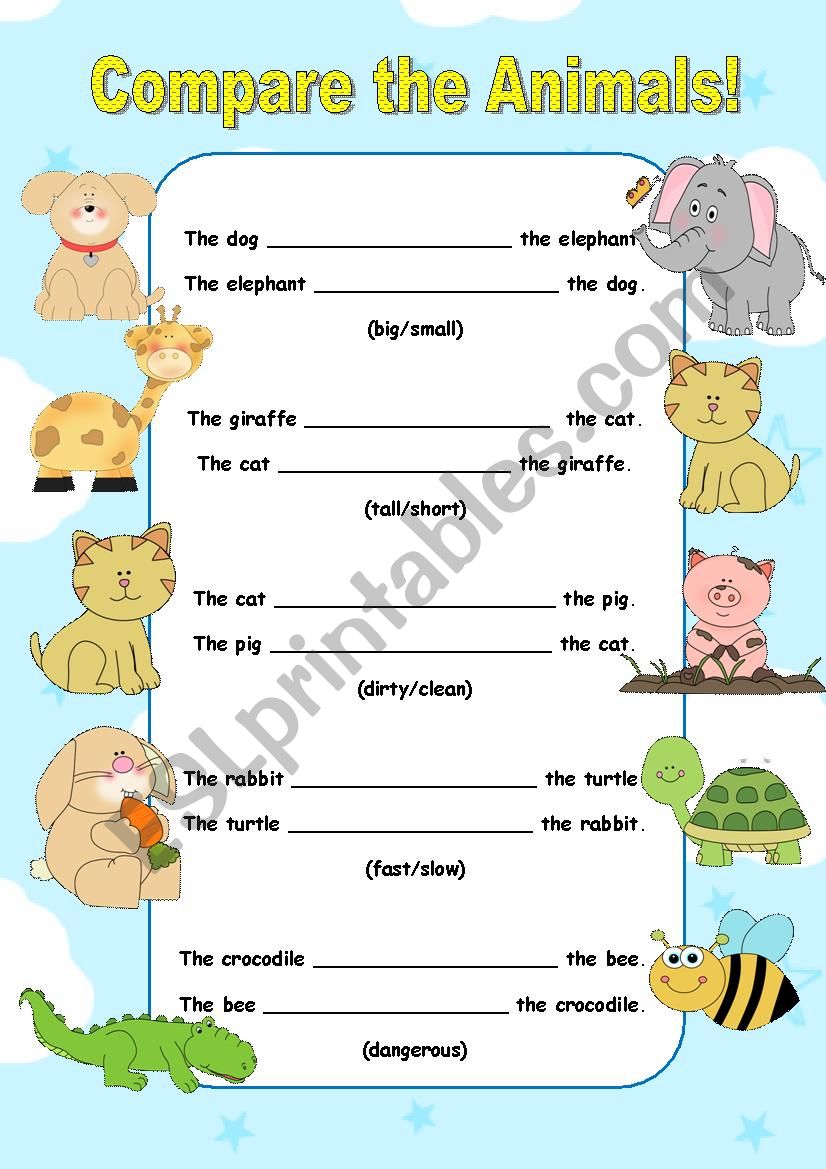 Comparative Adjectives worksheet