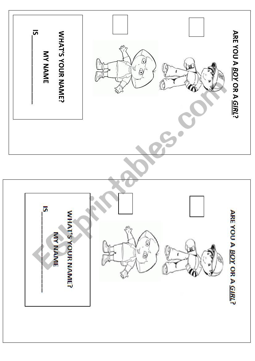 are you a boy or girl? worksheet