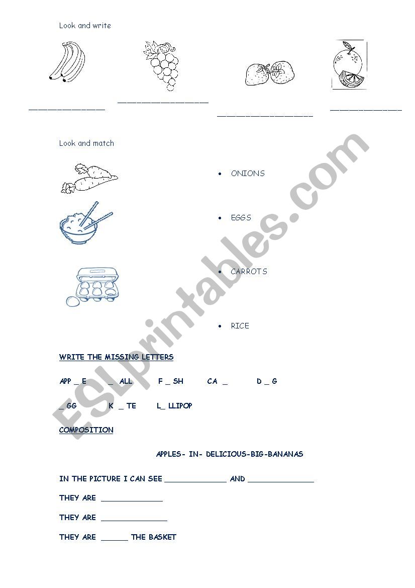 Food worksheet