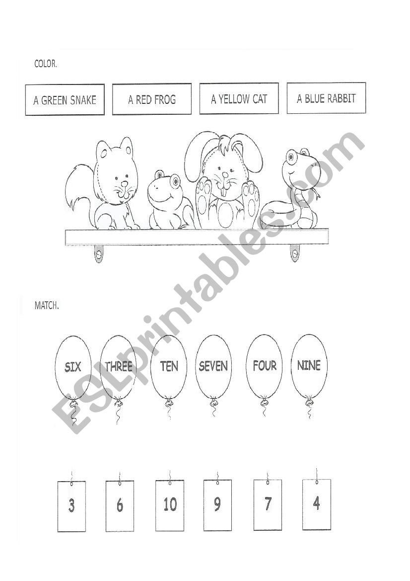 colors worksheet