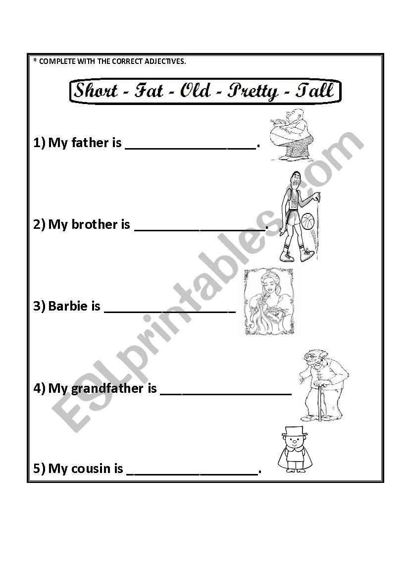 adjectives worksheet