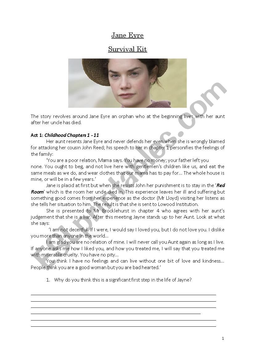 Jane Eyre worksheet