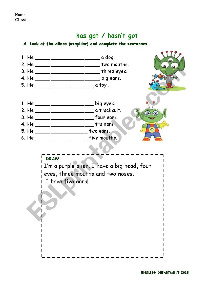 Have-has got Quiz worksheet