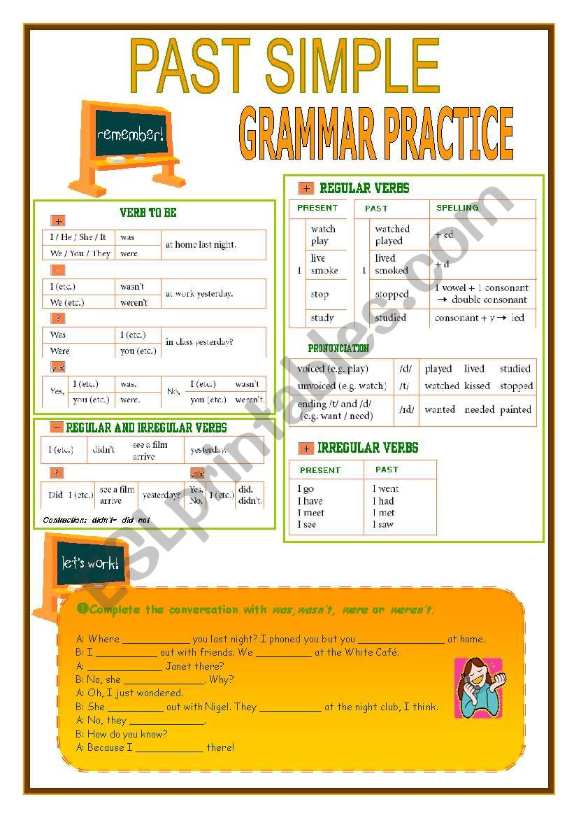 PAST SIMPLE-GRAMMAR PRACTICE worksheet