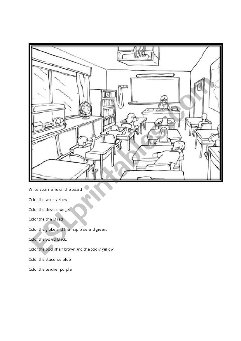 Color the Classroom worksheet
