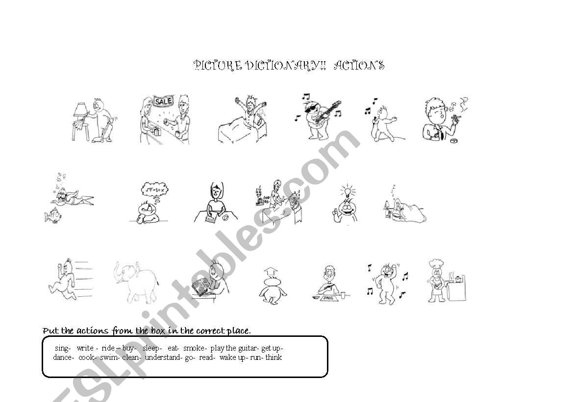 Picture Dictionary worksheet