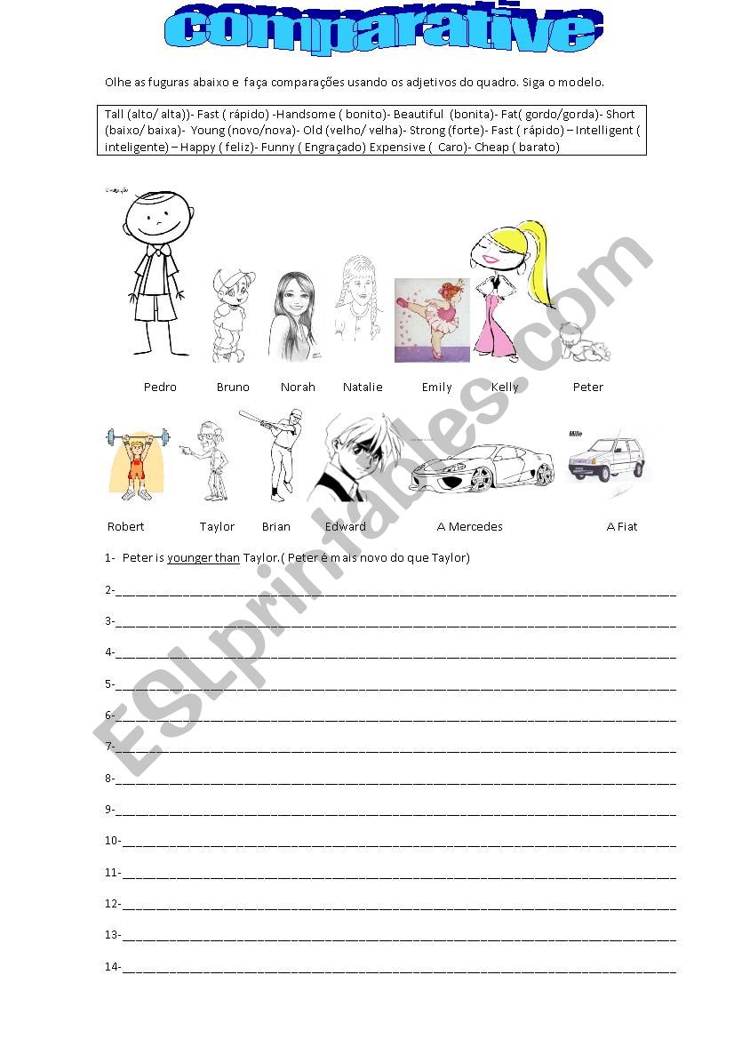 comparative worksheet