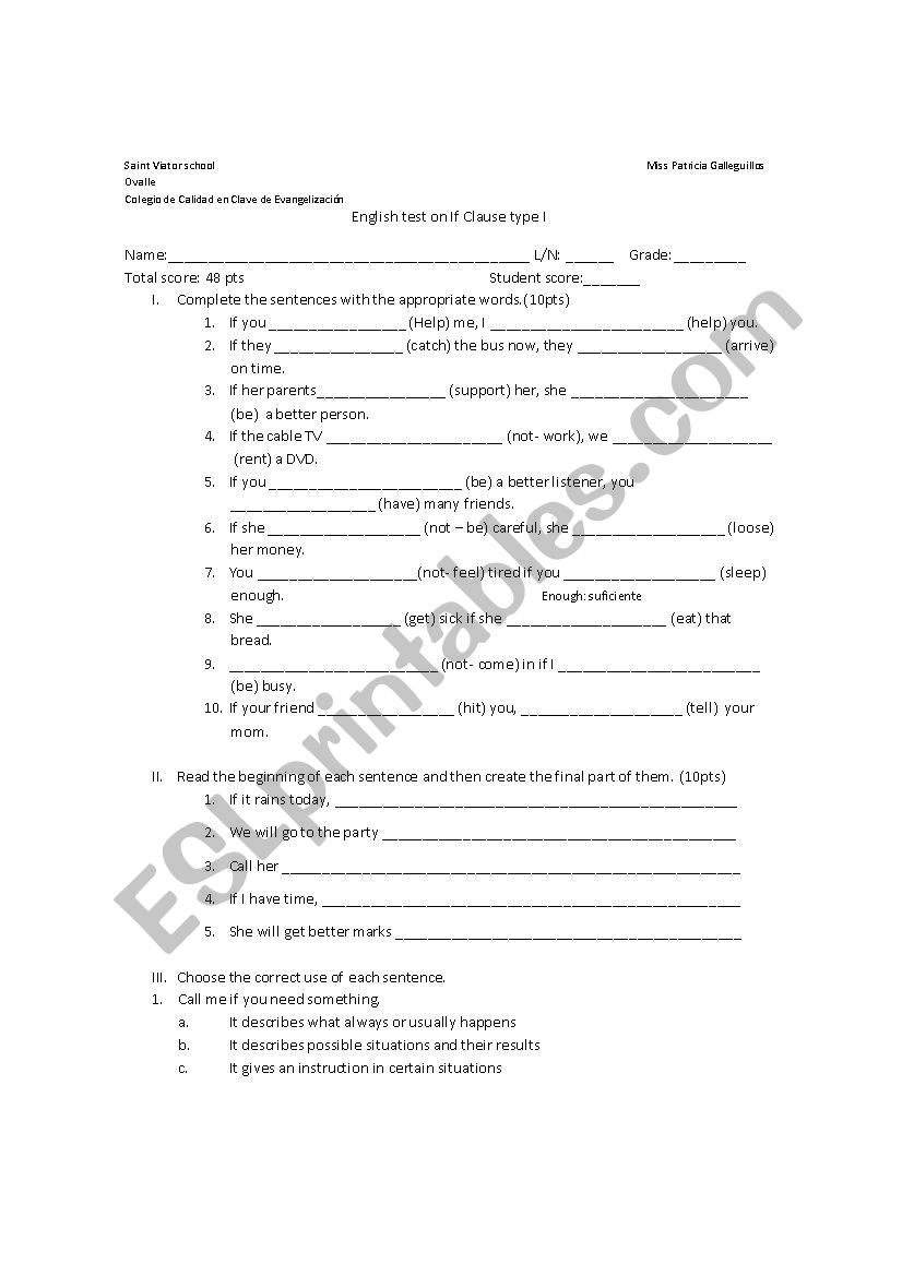 if clause worksheet