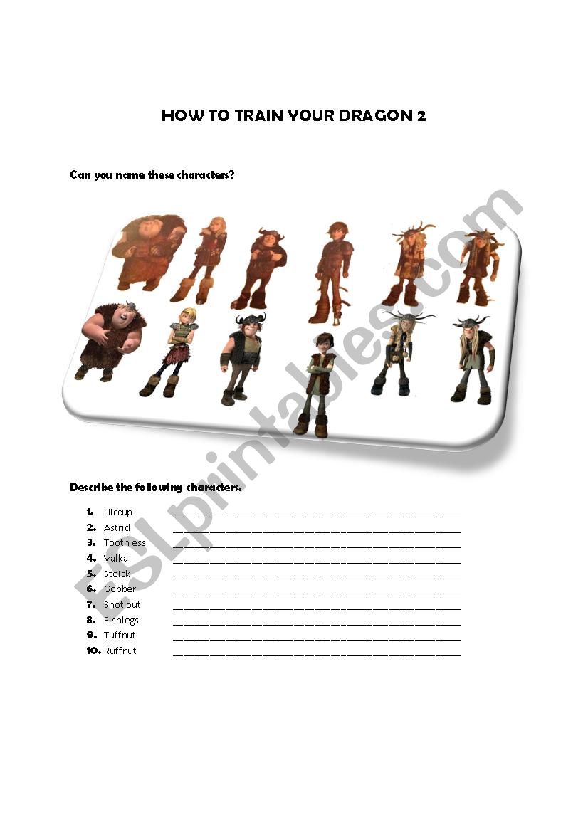 How To Train Your Dragon  worksheet