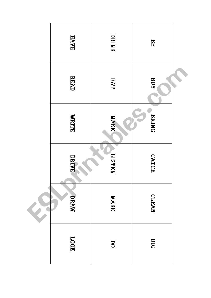 Memory Game worksheet