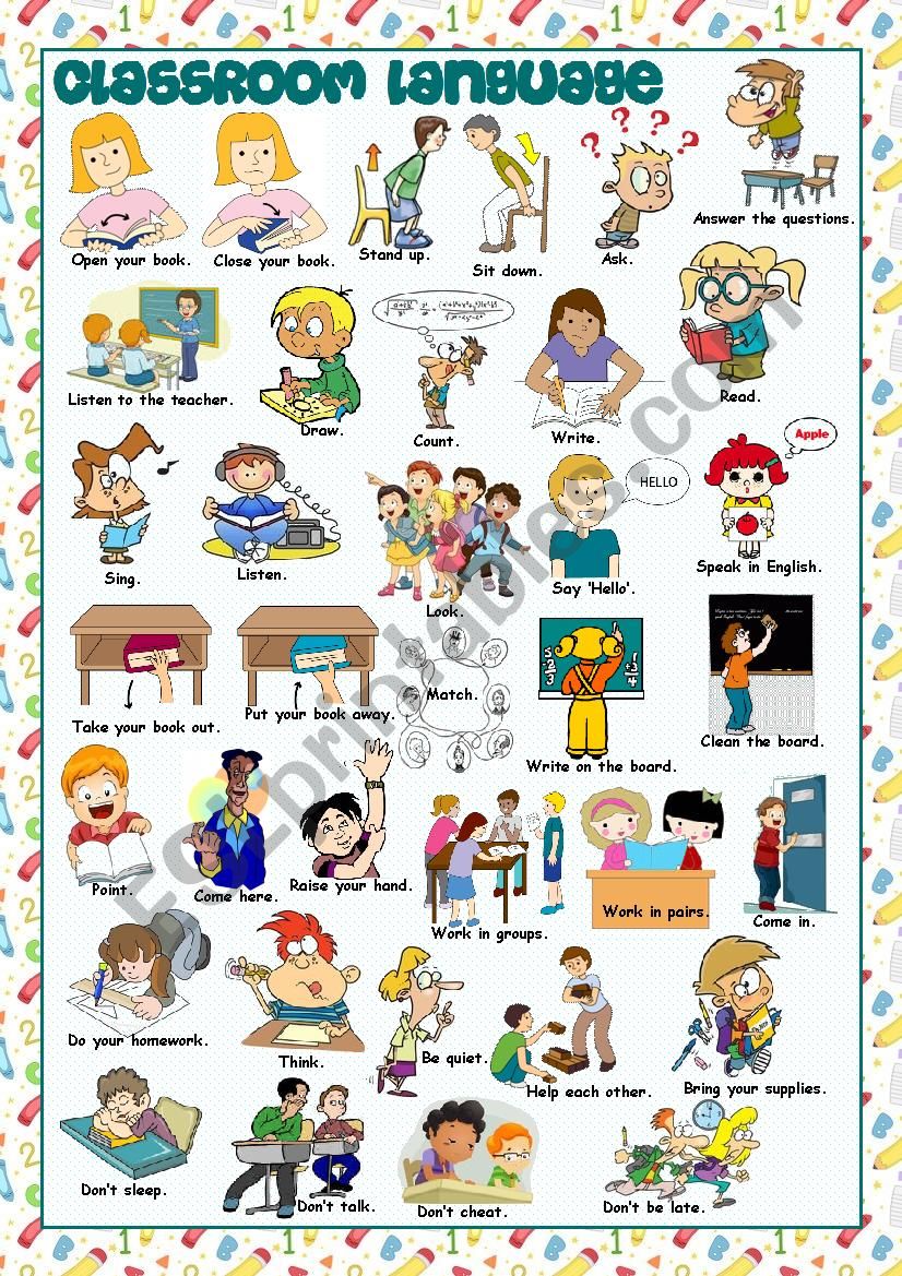 Classroom Language Picture Dictionary