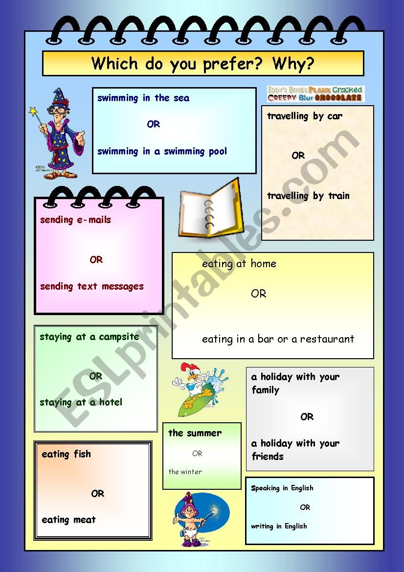 Which do you prefer? worksheet