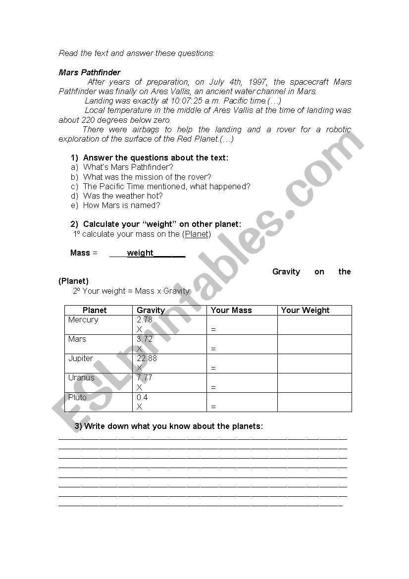 Science  worksheet