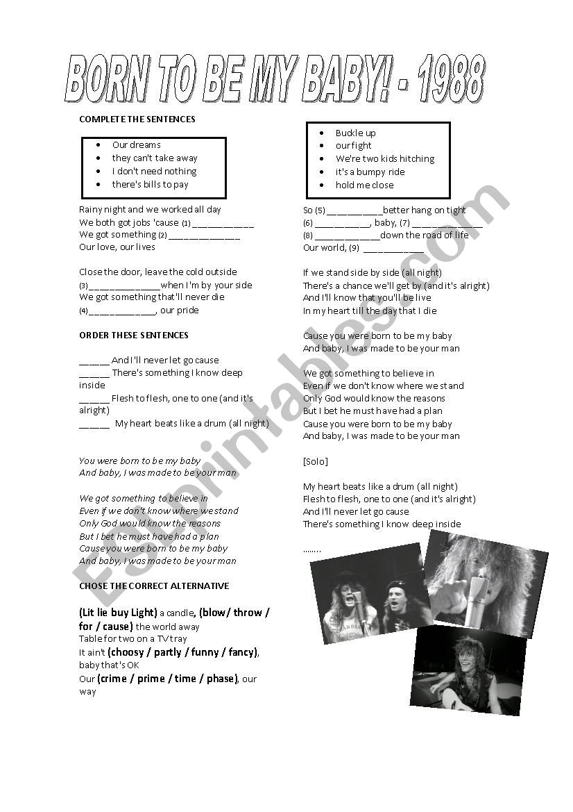 PASSIVE VOICE - BON JOVI  worksheet